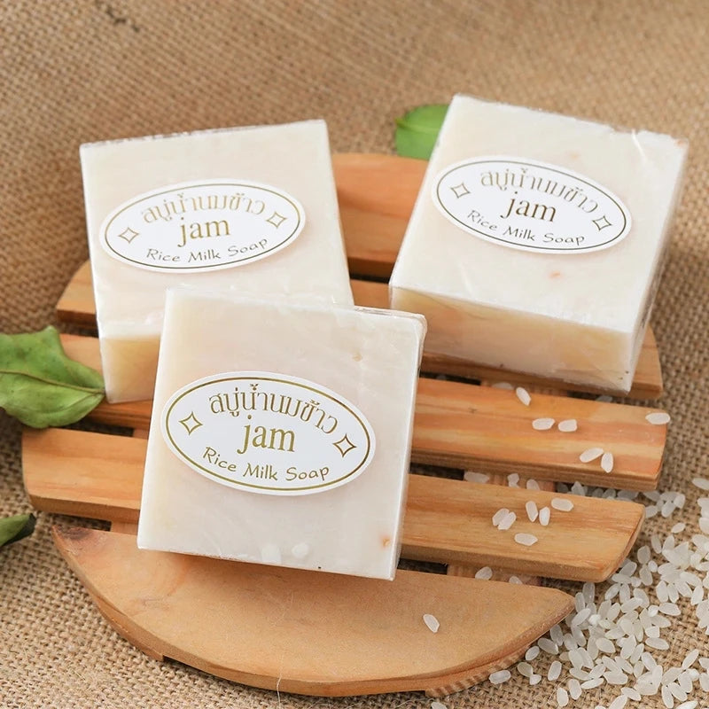 10pcs Thailand Rice Milk Soap 65g Original Thailand Handmade Soap Rice Milk Soap Goat Milk Soap Rice Soap for Face