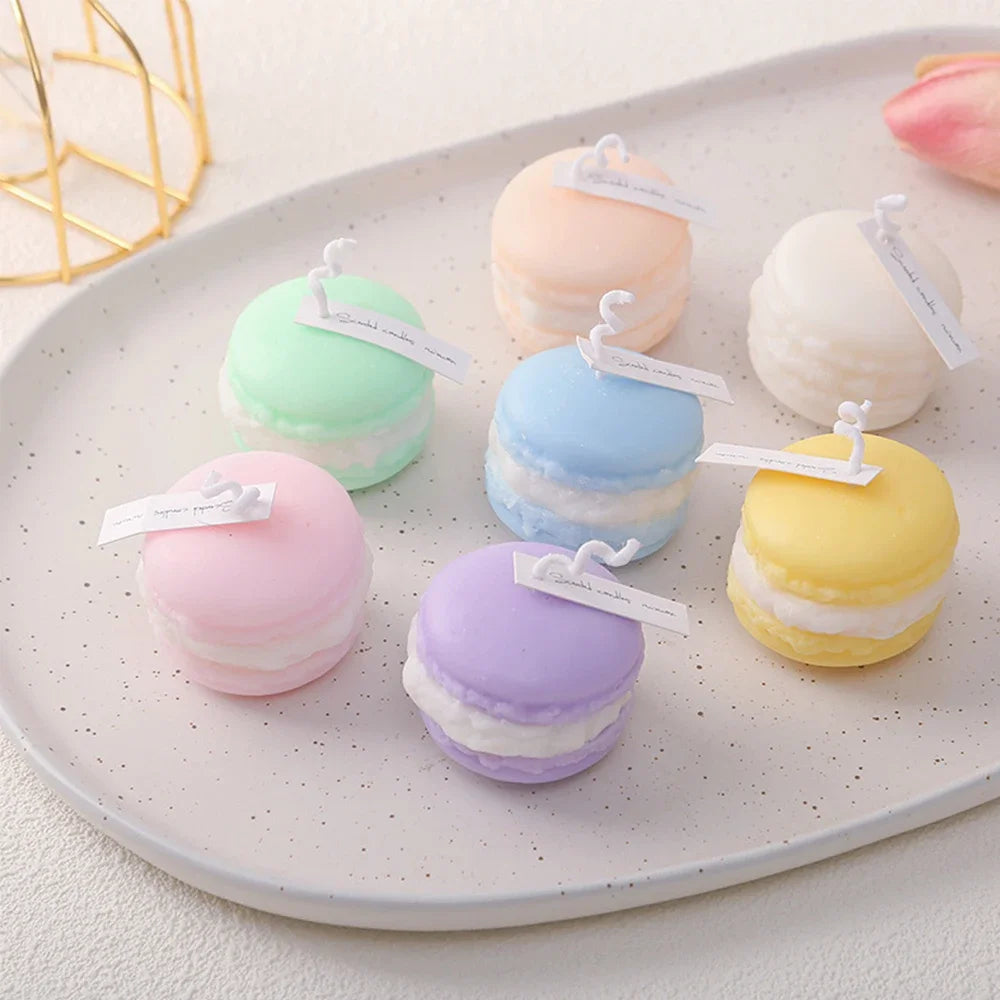 Scented Candles Macaron Shaped Aromatherapy Handmade Soy Candle Long Lasting Scent for Home Decor Air Freshener Birthday Gifts