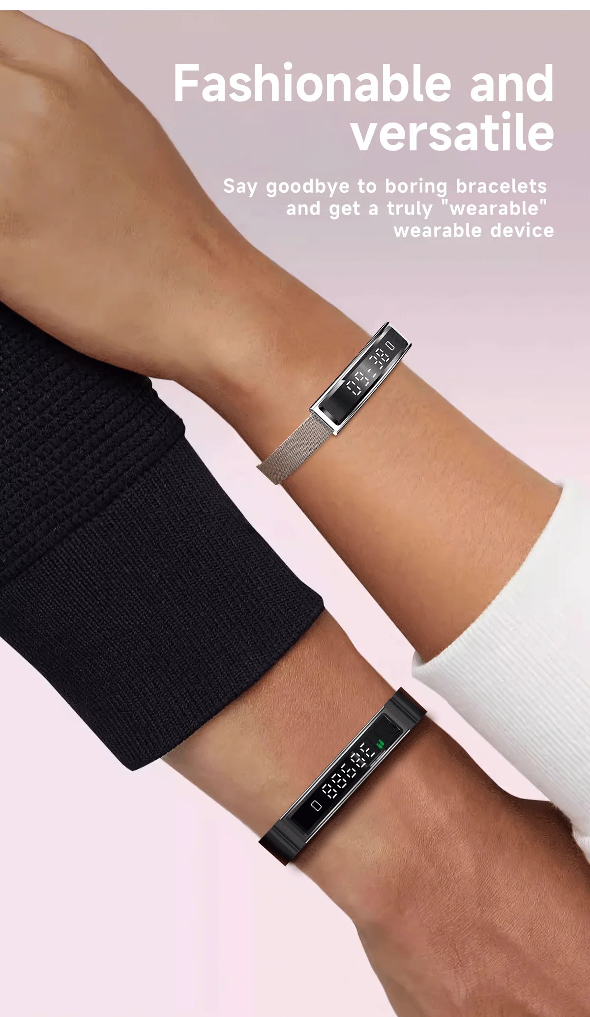 Smart Bracelet Health Sleep Pressure Monitoring Light Touch Women Men Sports Fitness Waterproof Heart Rate Tracker Wristwatch