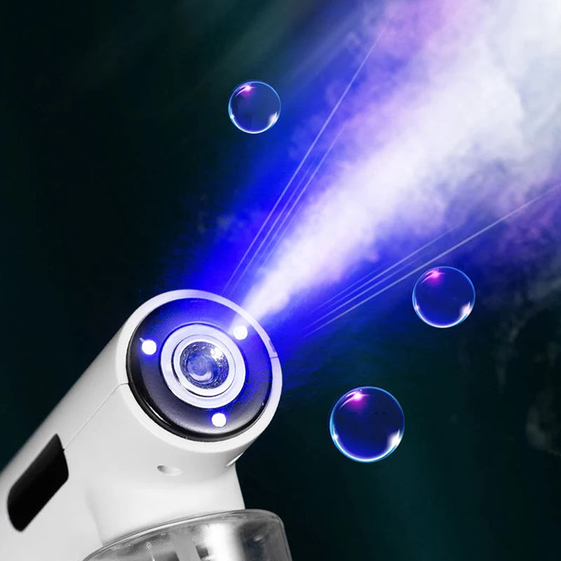 Portable Handheld Electric Humidification Spray Gun Household Travel Supplies Atomised Blue Light Rechargeable Disinfection Gun