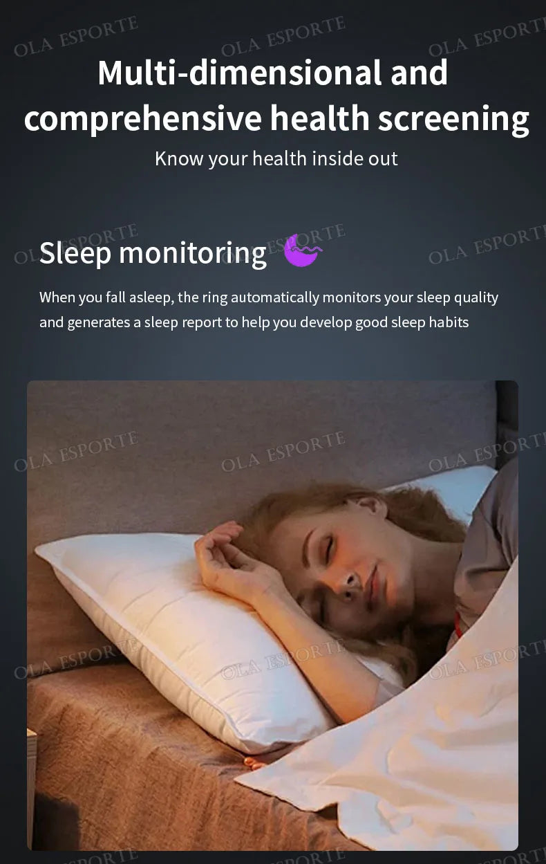 New Smart Ring Men Women Health Monitoring Heart Rate Blood Oxygen Sleep 5ATM Waterproof Multi Sports Fitness Tracker Rings 2025