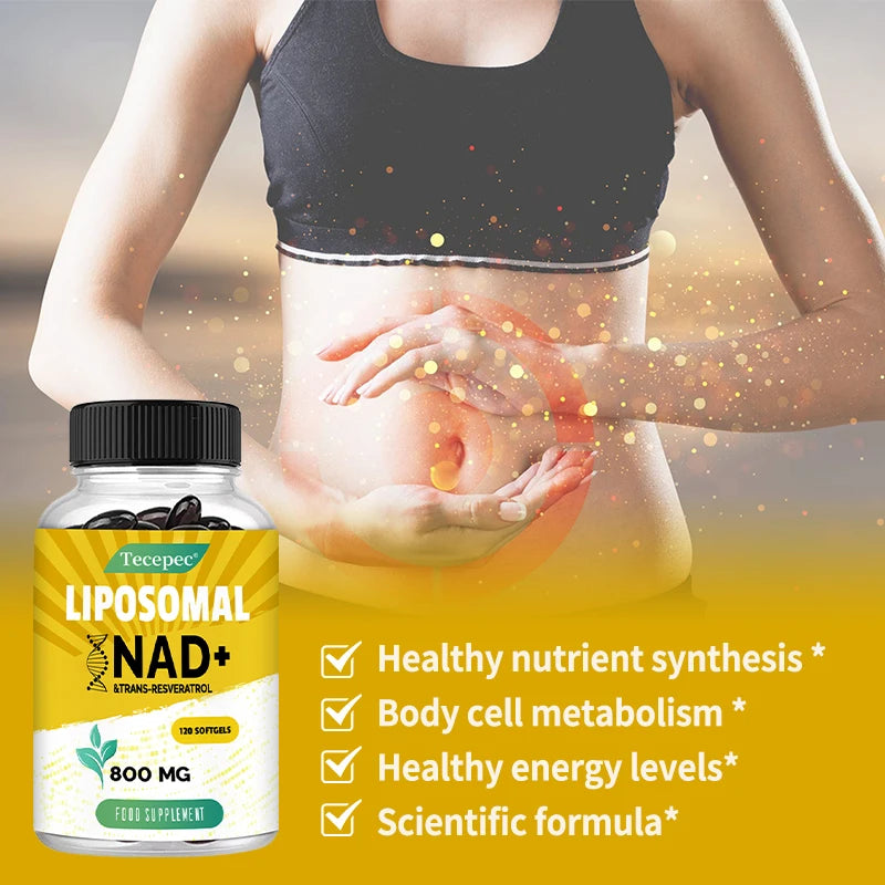 Liposomal NAD+ Supplement 800mg - Balance Energy Levels and Metabolic Health - NAD Supplement for Anti Aging