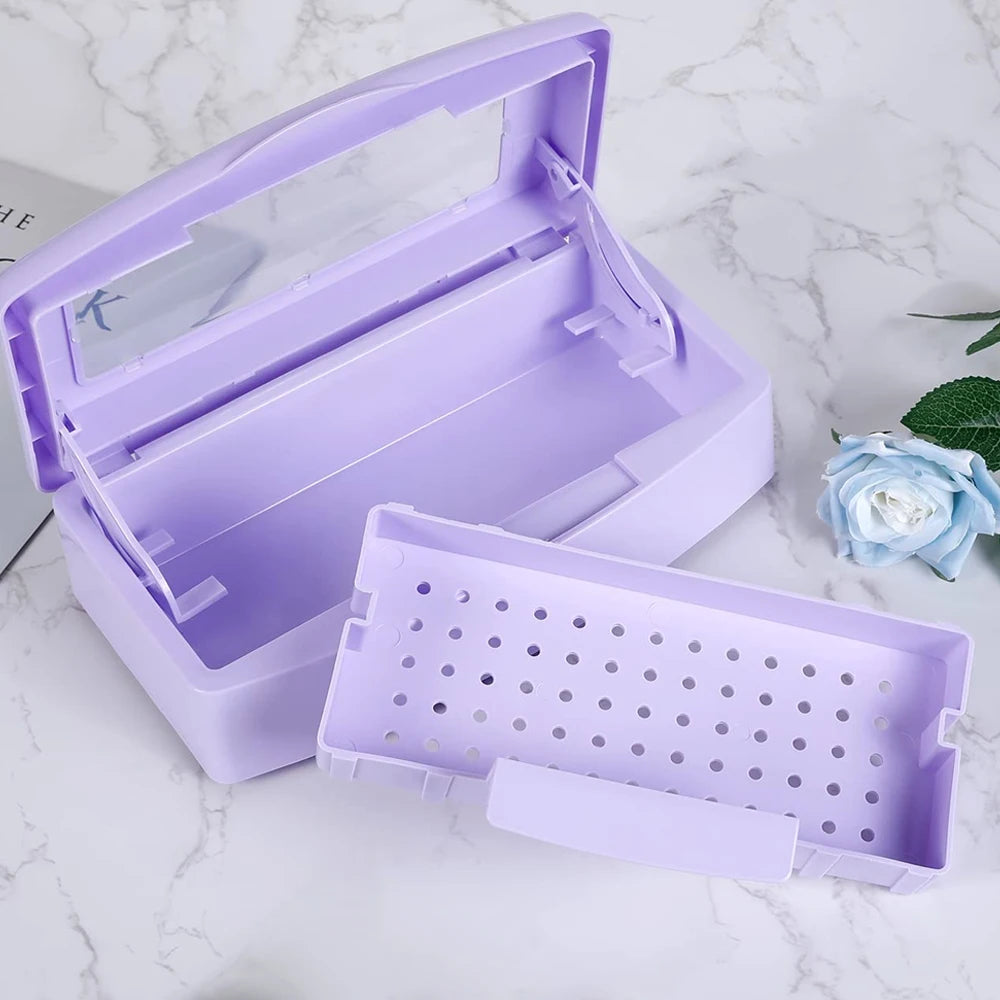 Dental Instrument Sterilizer Tray Disinfection Box Burs Tweezers Sterilizing Box Nail Manicure Implement Sanitize Clean Tools