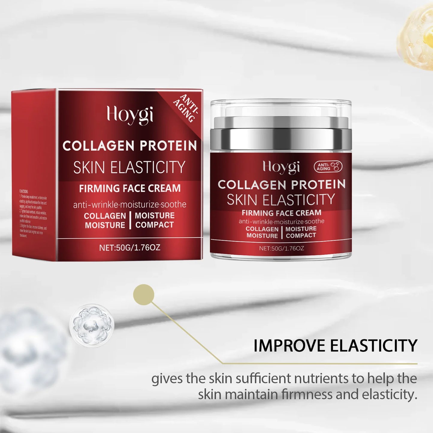 Niacinamide Collagen Face Cream for Dry Sensitive Skin Nourishing Daily Moisturizer for Women and Men Soft Smooth Hydration 50g
