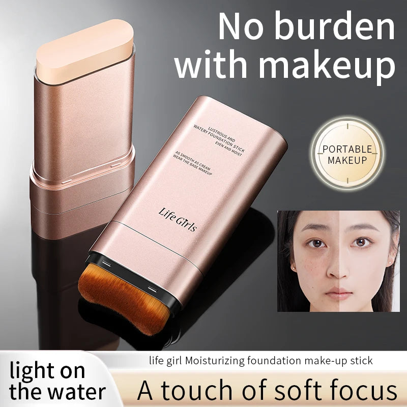 Natural, translucent, and moisturizing dual-ended foundation stick that brightens skin tone and provides moisturizing coverage.