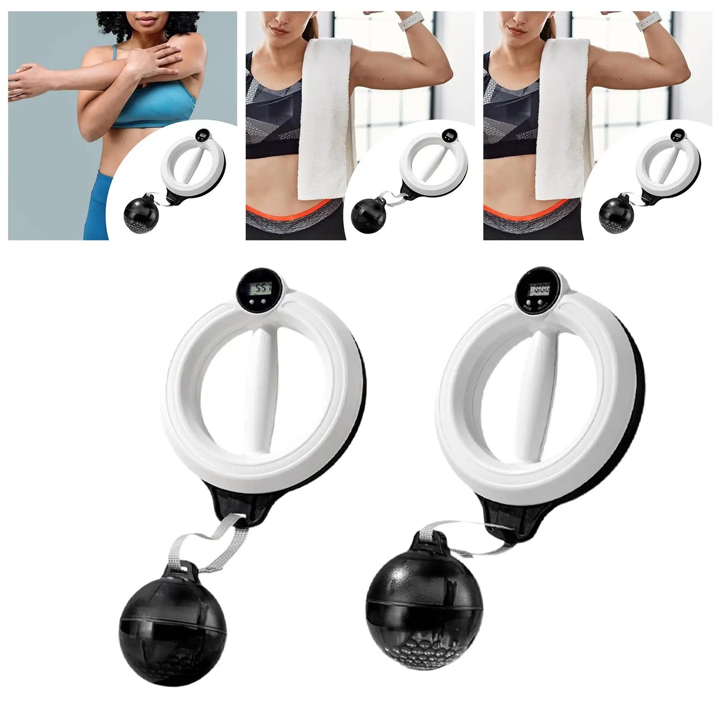 Weighted Arm Hoop for Adults 360 Degree Rotatable Waist Workout Fitness Hoop