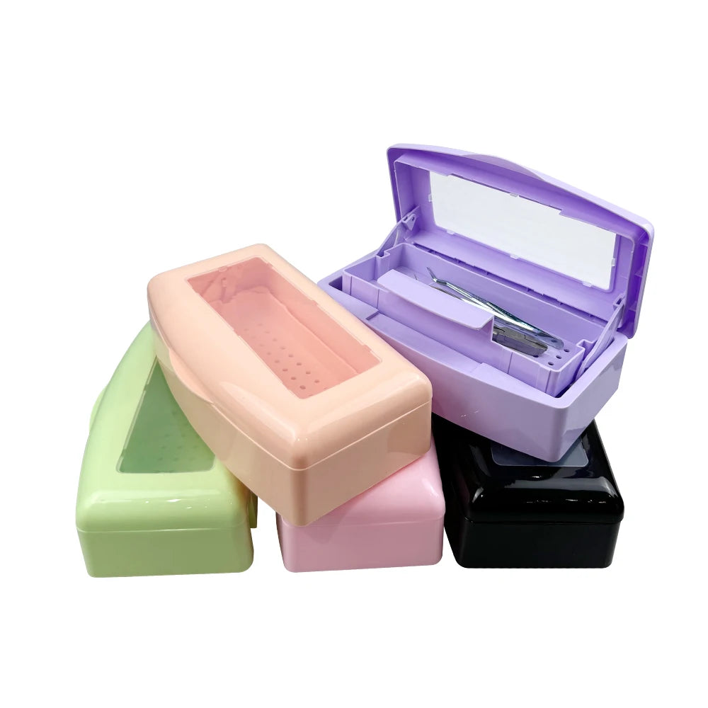 Dental Instrument Sterilizer Tray Disinfection Box Burs Tweezers Sterilizing Box Nail Manicure Implement Sanitize Clean Tools
