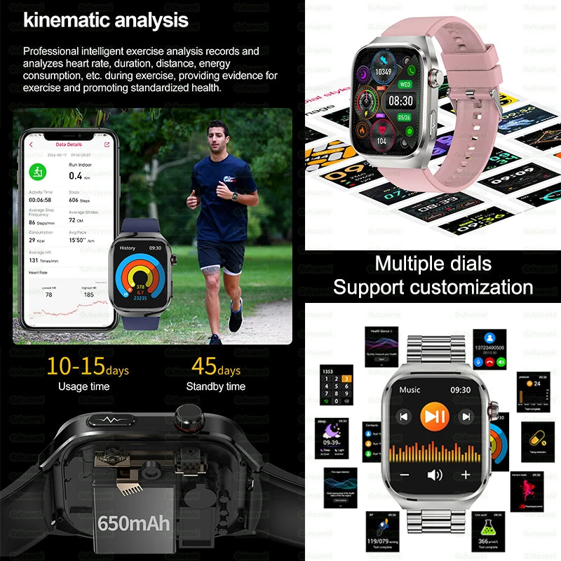 New Micro Physical Examination Five Organ Health Smartwatch Blood Pressure Uric Acid Body Fat Watches Bluetooth Call Smart Watch