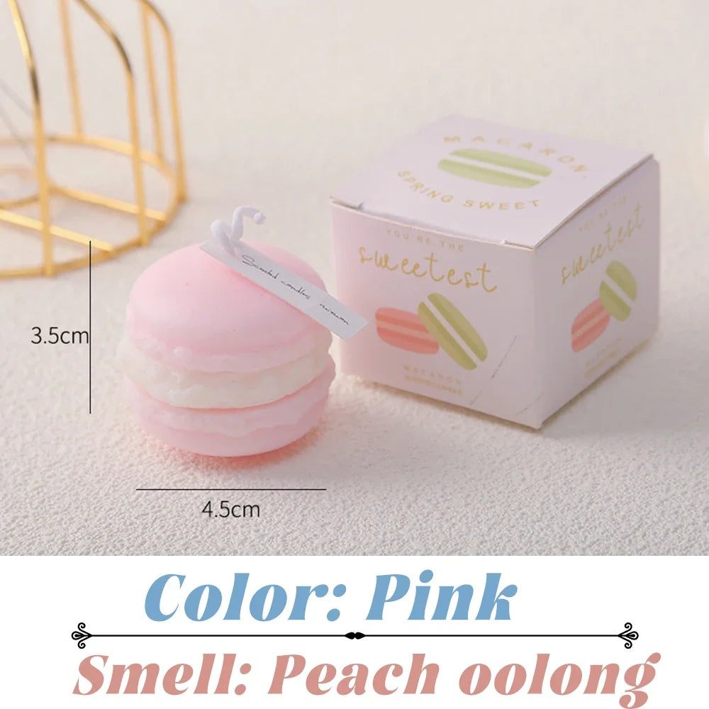 Scented Candles Macaron Shaped Aromatherapy Handmade Soy Candle Long Lasting Scent for Home Decor Air Freshener Birthday Gifts