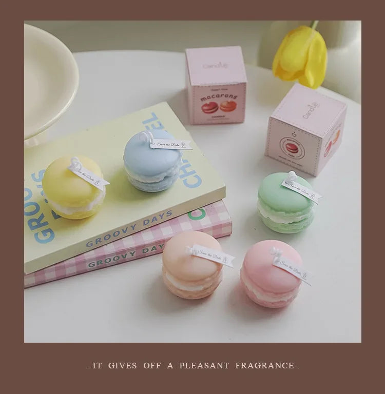 1Pc Lovely Mini Macaron Scented Candle Girls Bedroom Living Room Air Fragrancing Scented Home Decoration Wedding Souvenir Gift