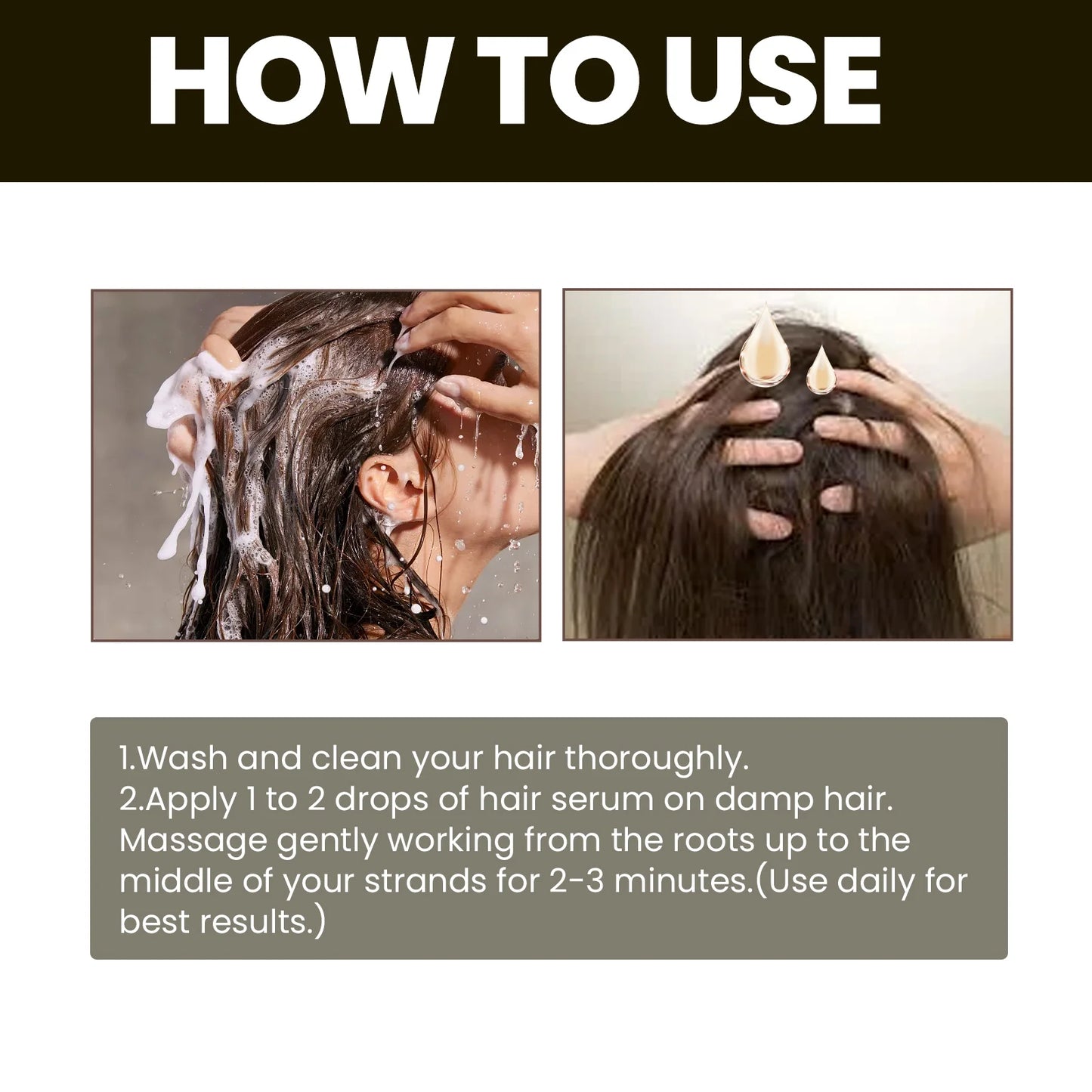 Natural antigen serum: Recover dark hair within 7 days and prevent 98% gray hair appearance - Plant extract