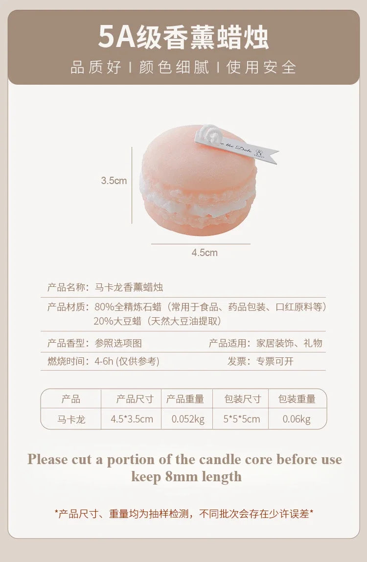 1Pc Lovely Mini Macaron Scented Candle Girls Bedroom Living Room Air Fragrancing Scented Home Decoration Wedding Souvenir Gift