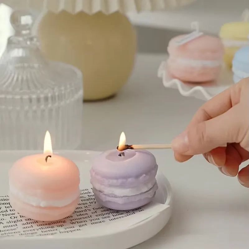 1Pc Lovely Mini Macaron Scented Candle Girls Bedroom Living Room Air Fragrancing Scented Home Decoration Wedding Souvenir Gift