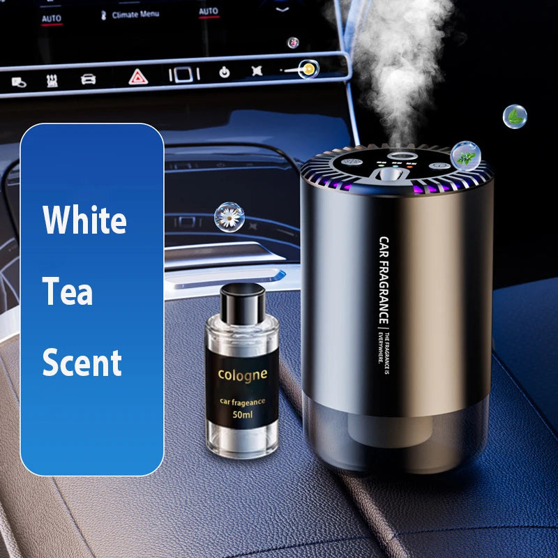 Intelligent Car Aromatherapy Machine with Tri - color Starry - sky Light Spray Aromatherapy Interior Atmosphere Light and Car Pe