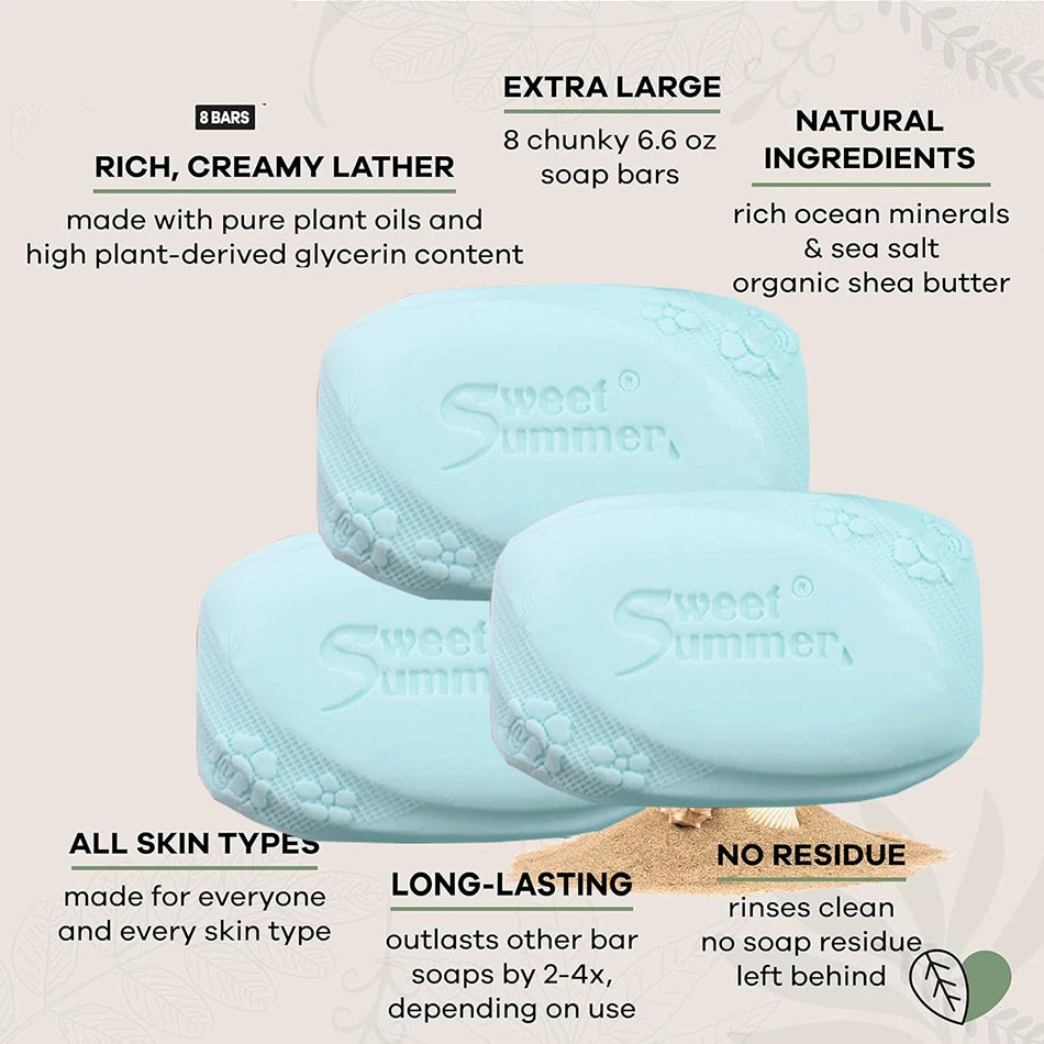 Natural Sea Salt Soap All Natural Soothes & Supports Healthy Skin Removal Pimple Moisturizing Face Wash Handmade Soap Bas