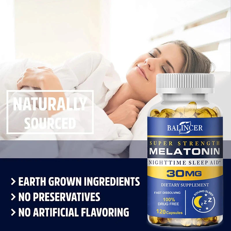 Sleep Supplements - Containing Melatonin - Promote Fast Sleep, Improve Insomnia, Improve Sleep Quality and Deep Sleep