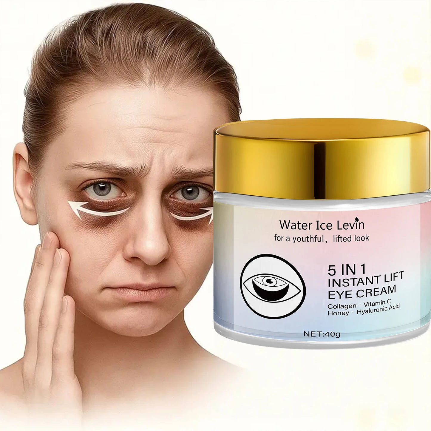 5-in-1 Eye Cream with Collagen & Vitamin C - Instant Brightening Effect - Deeply Hydrating - For a Radiant Look