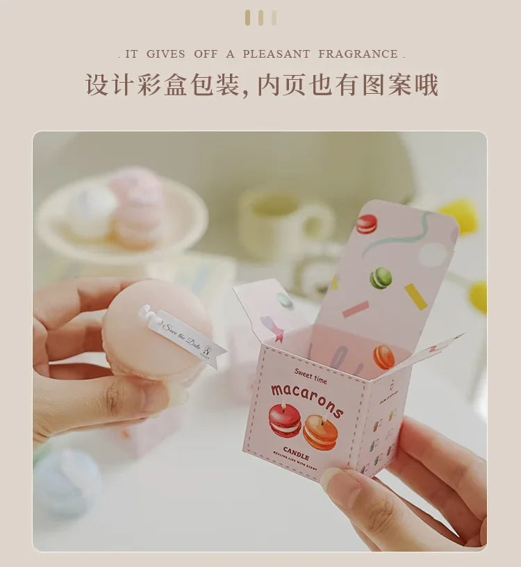 1Pc Lovely Mini Macaron Scented Candle Girls Bedroom Living Room Air Fragrancing Scented Home Decoration Wedding Souvenir Gift