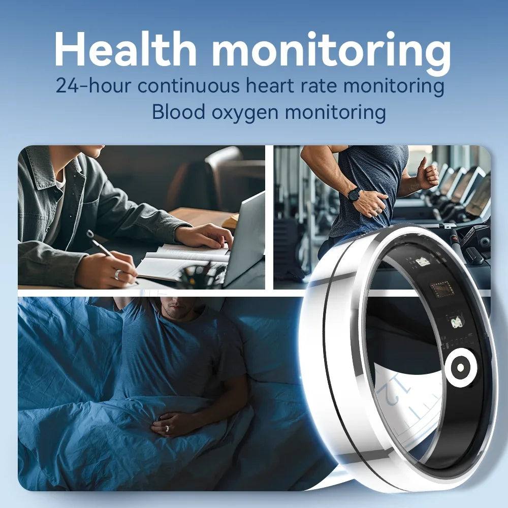 2025 Smart Ring Waterproof 5ATM Heart Rate Blood Oxygen Health Monitoring Sleep Monitor Remote Tracking Man Women Smartring