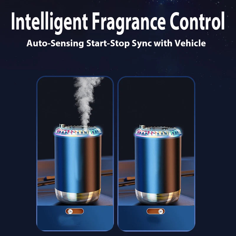 Intelligent Car Aromatherapy Machine with Tri - color Starry - sky Light Spray Aromatherapy Interior Atmosphere Light and Car Pe