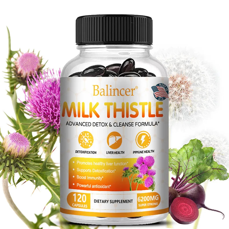 Balincer Liver Detox Cleanse - with Milk Thistle - Improves Liver Function, Supports Fat Metabolism, Antioxidant - 120 Capsules