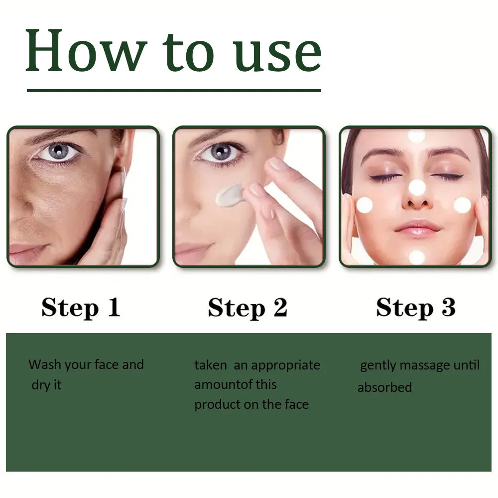 Ginseng Green Tea Facial Cream Moisturizing Containing Ginseng Extract Aloe Vera Leaf Juice for Dry Skin Care Suitable for All Skin Types