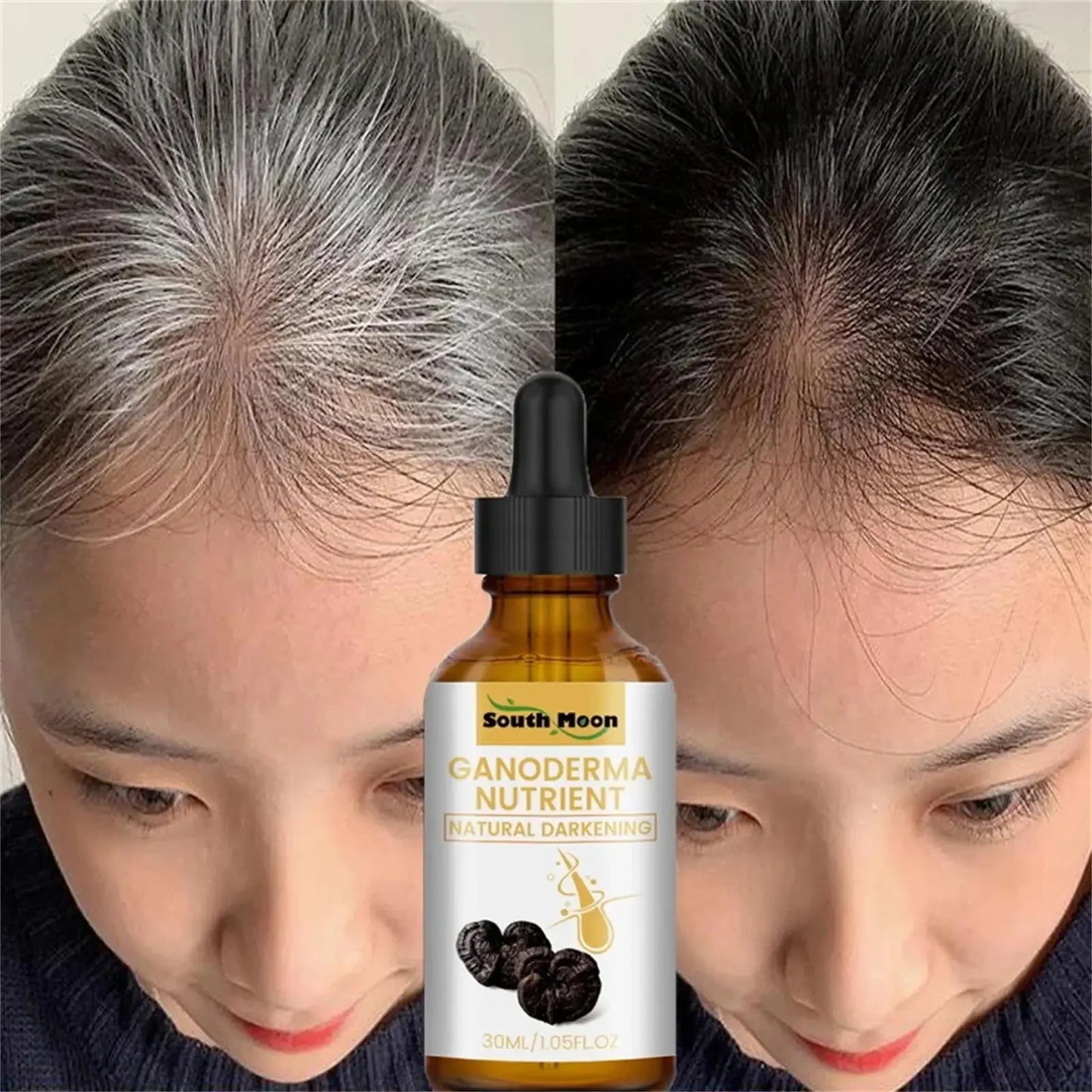 Gray White Hair Treatment Serum Liquid White To Black Natural Color Repair Nourish Products Anti Loss Hair Care for Men Women