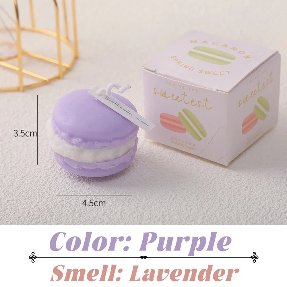 Scented Candles Macaron Shaped Aromatherapy Handmade Soy Candle Long Lasting Scent for Home Decor Air Freshener Birthday Gifts