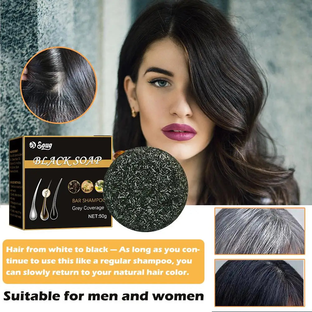 1/3/5pcs Hair Shampoo Soap Polygonum Multiflorum Shampoo Soaps Cover Gray Hair Shampoo Soap To Dye Canas Black Shampoo Bar Soap