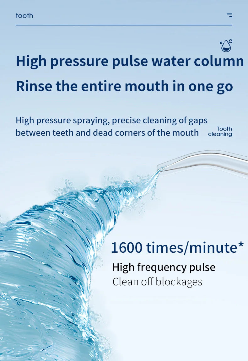 Tooth Water Flosser, Oral Rinser,Portable Wireless Oral Rinser,USB Charging,Suitable for Home Travel,Daily Teeth Care for