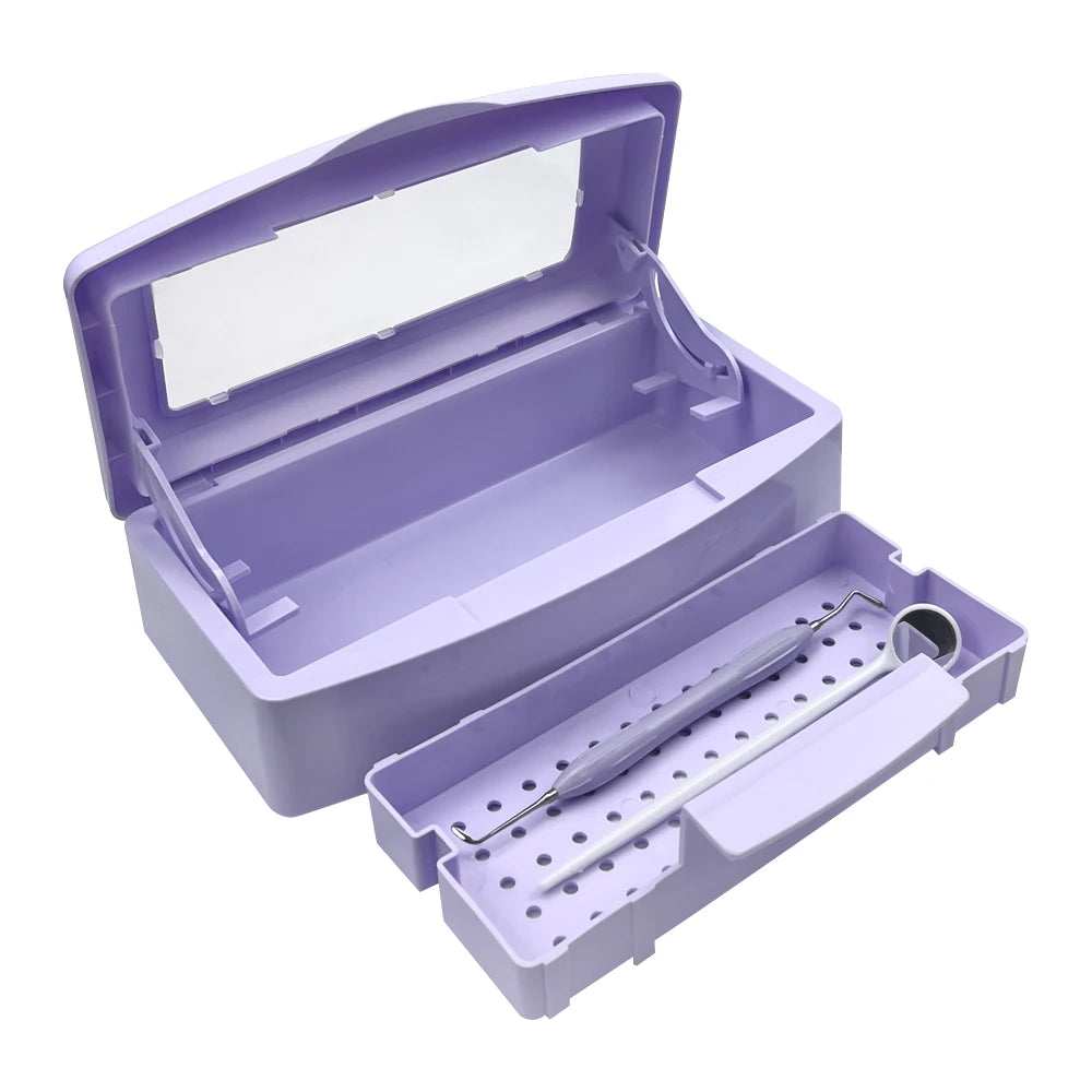 Dental Instrument Sterilizer Tray Disinfection Box Burs Tweezers Sterilizing Box Nail Manicure Implement Sanitize Clean Tools
