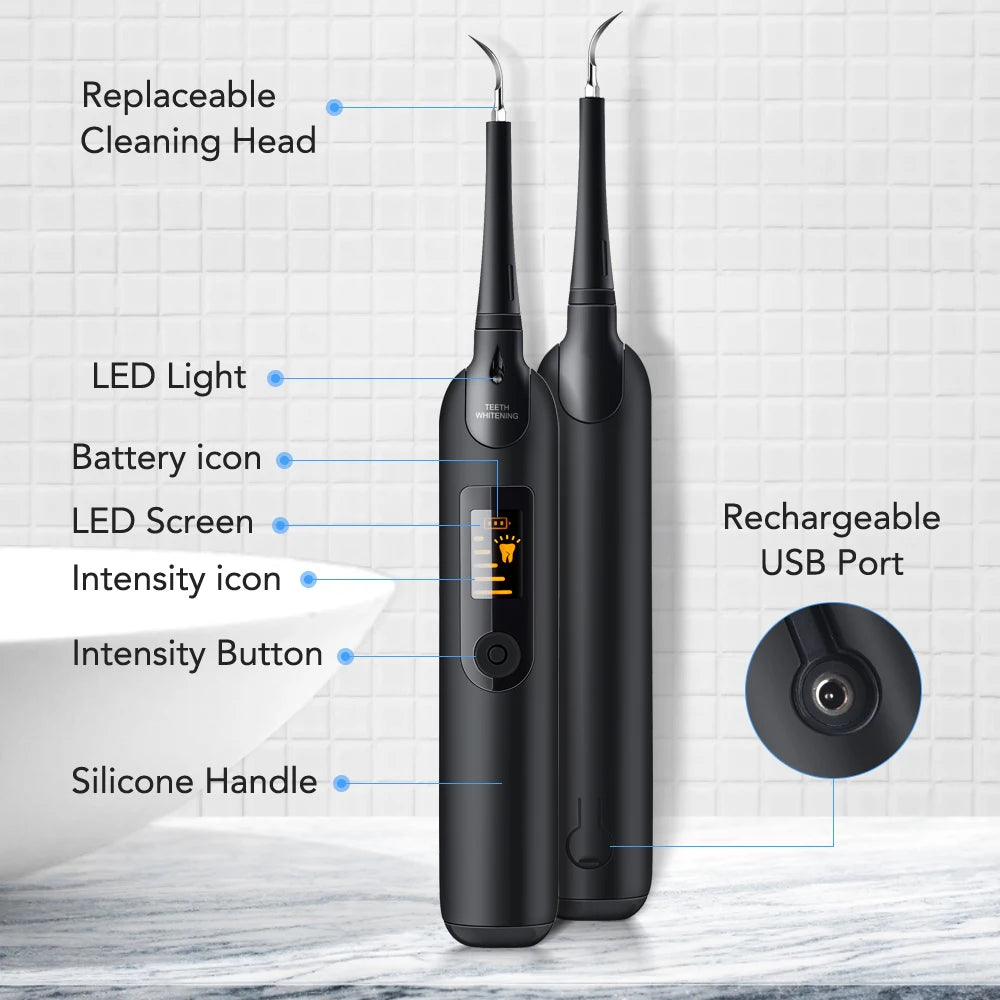 Portable Electric Sonic Dental Scaler Tooth Cleaner Calculus Stains Tartar Remover Dentist Teeth Whitening Oral Care Kit Tools