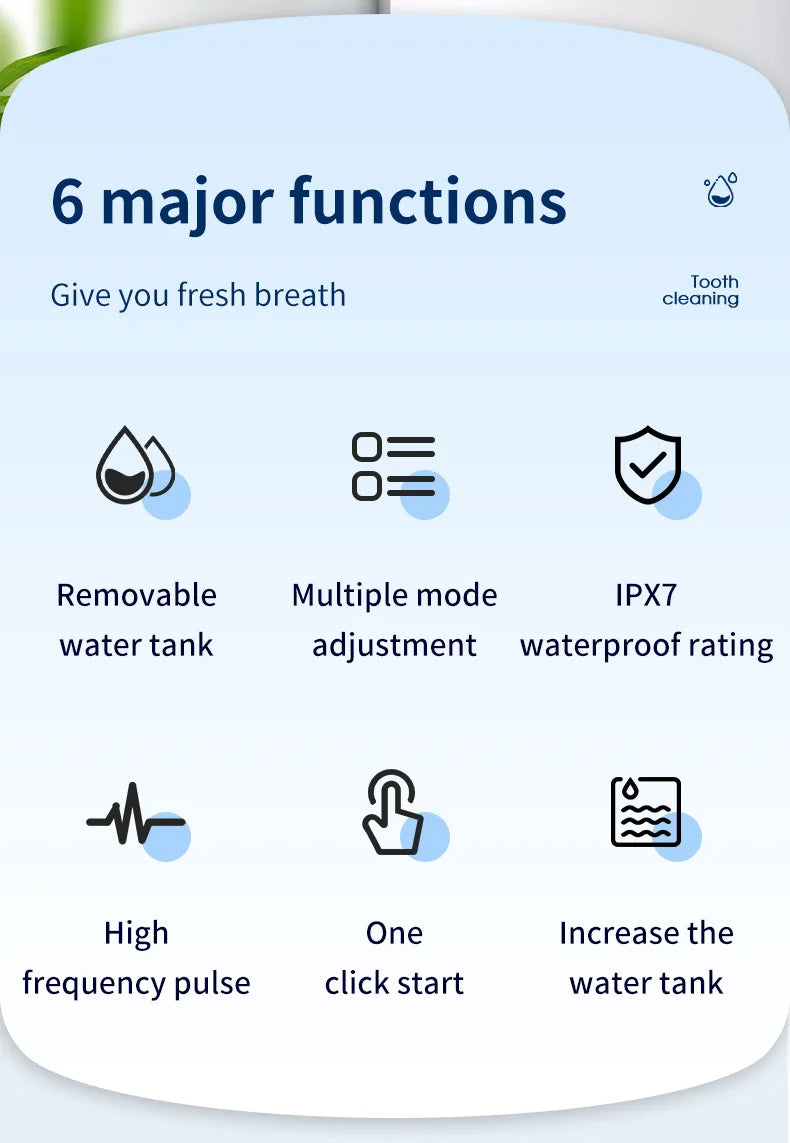 Tooth Water Flosser, Oral Rinser,Portable Wireless Oral Rinser,USB Charging,Suitable for Home Travel,Daily Teeth Care for