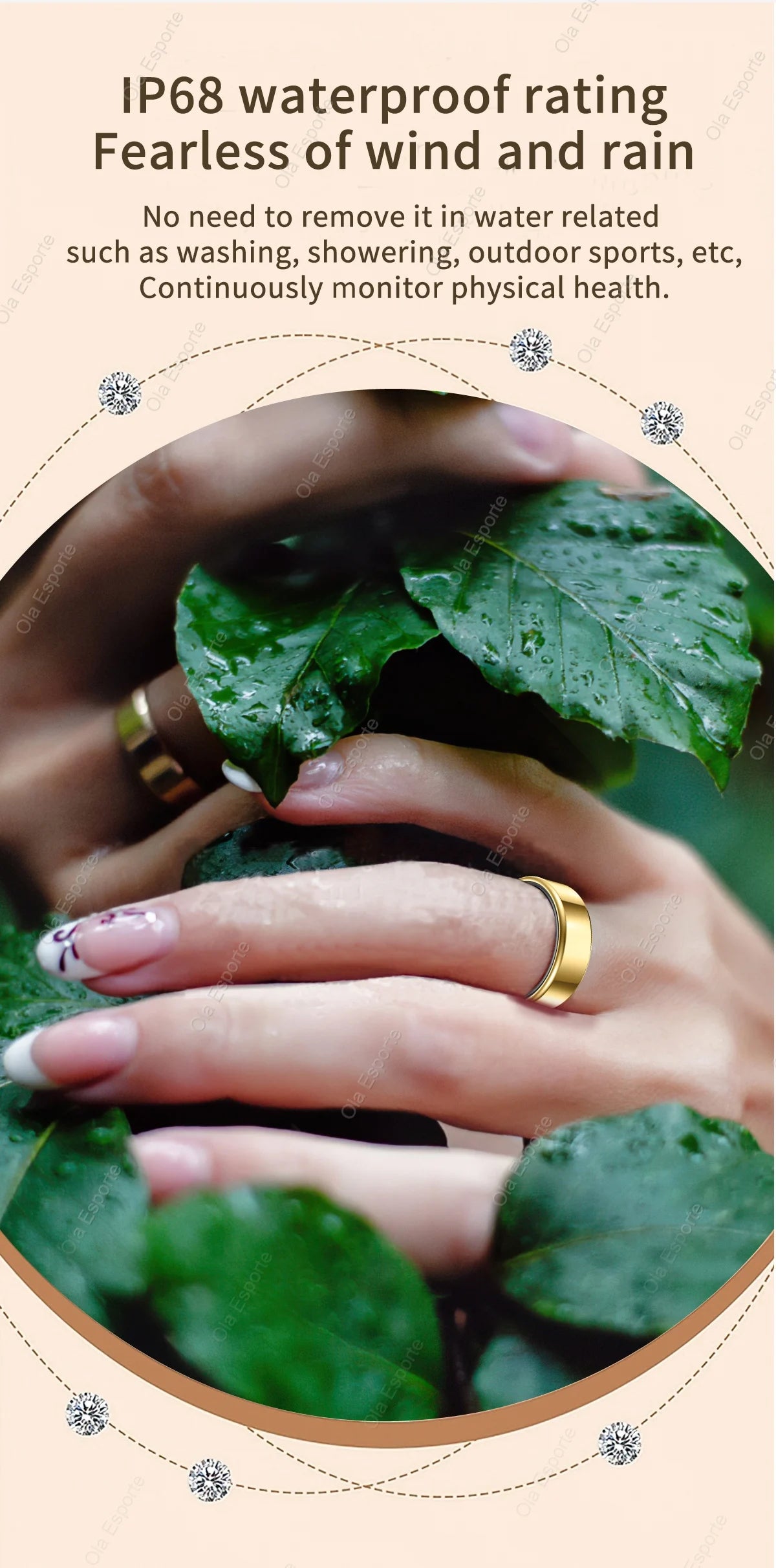 Smart Ring Blood Pressure Sleep Health Monitoring Multi-sport Mode smartring IP68 Waterproof Remote Care Men Women