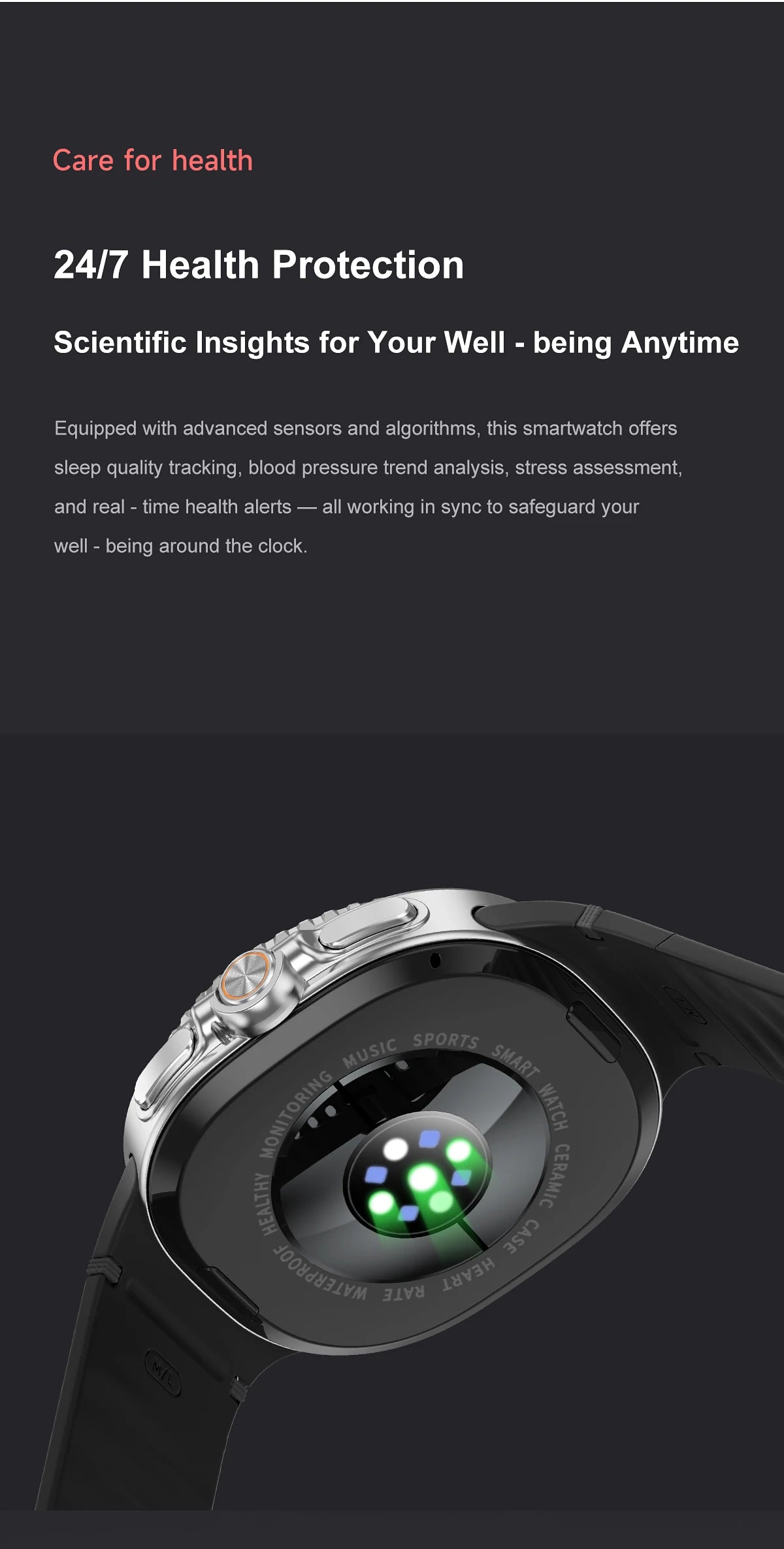NEW Health monitoring Smart Watch 46mm1.43inch AMOLED Screen IP68 Waterproof Heart Rate Monitor blood pressure Sport SmartWatch