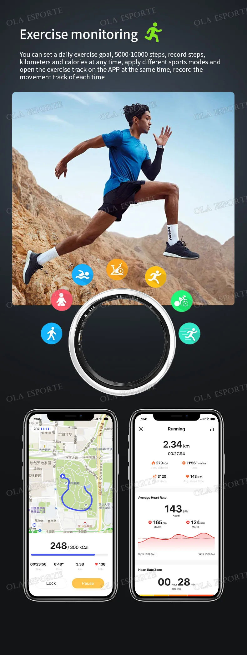 New Smart Ring Men Women Health Monitoring Heart Rate Blood Oxygen Sleep 5ATM Waterproof Multi Sports Fitness Tracker Rings 2025