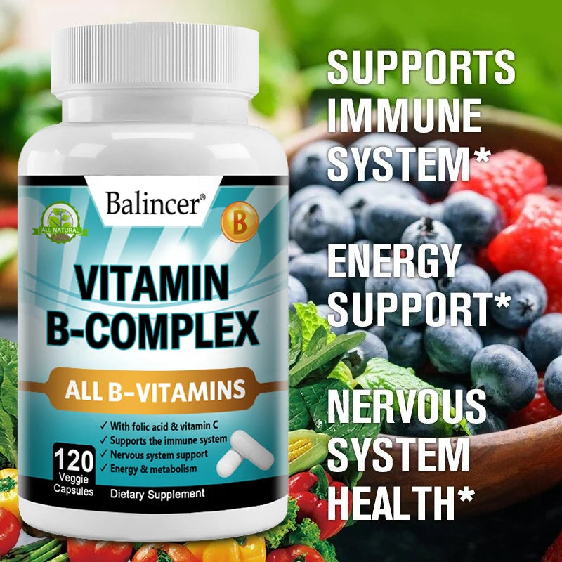 Balincer Vitamin B Complex Supplement - Heart Health, Nervous System Support, Energy Metabolism, Support Immune System