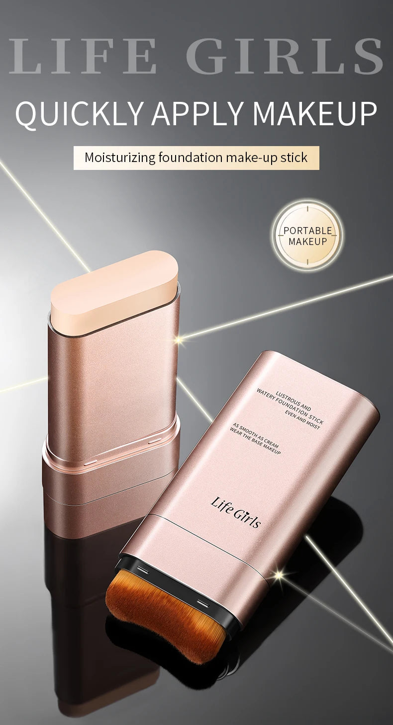 Natural, translucent, and moisturizing dual-ended foundation stick that brightens skin tone and provides moisturizing coverage.