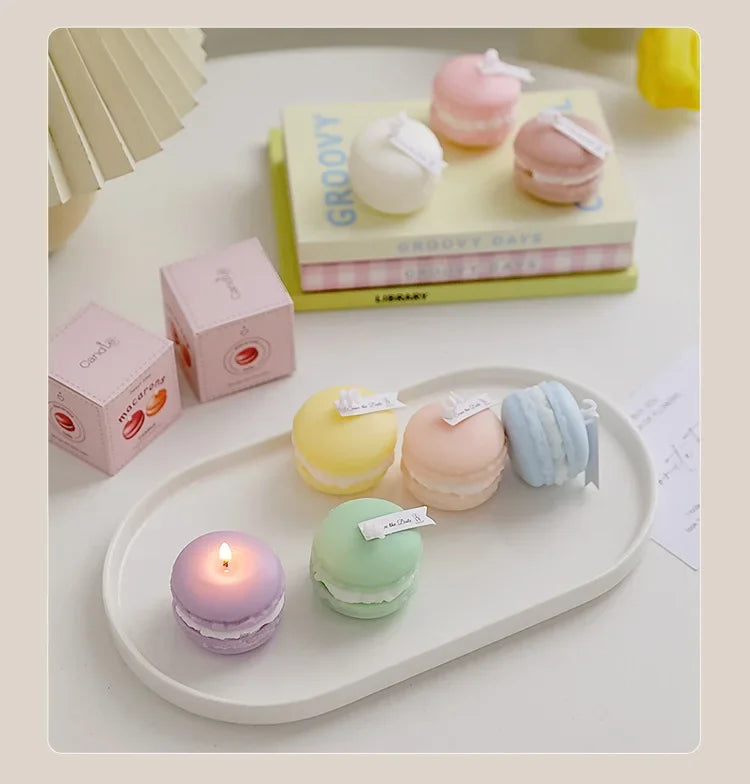 1Pc Lovely Mini Macaron Scented Candle Girls Bedroom Living Room Air Fragrancing Scented Home Decoration Wedding Souvenir Gift