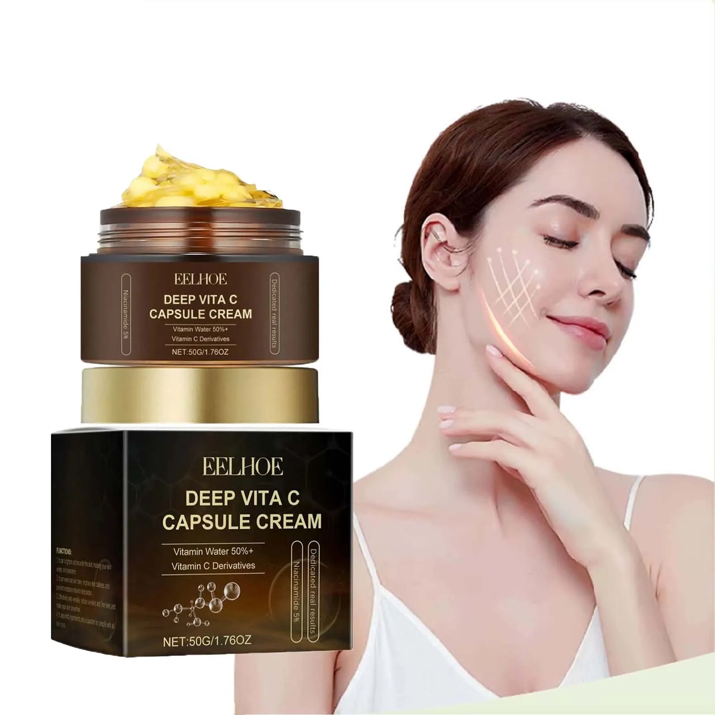 Nicotinamide Cream Capsules Brightening Hydrating Fade Dark Spot Lightening Melasma Even Skin Tone Shrink Pore Vitamin C Cream
