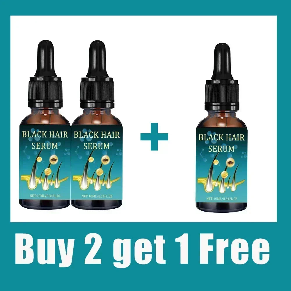 Gray-to-Black Hair Oil Restores Hair's Natural Black Pigment Nourishes Hair Follicles Reduce Breakage Soothes Scalp Adds Shine
