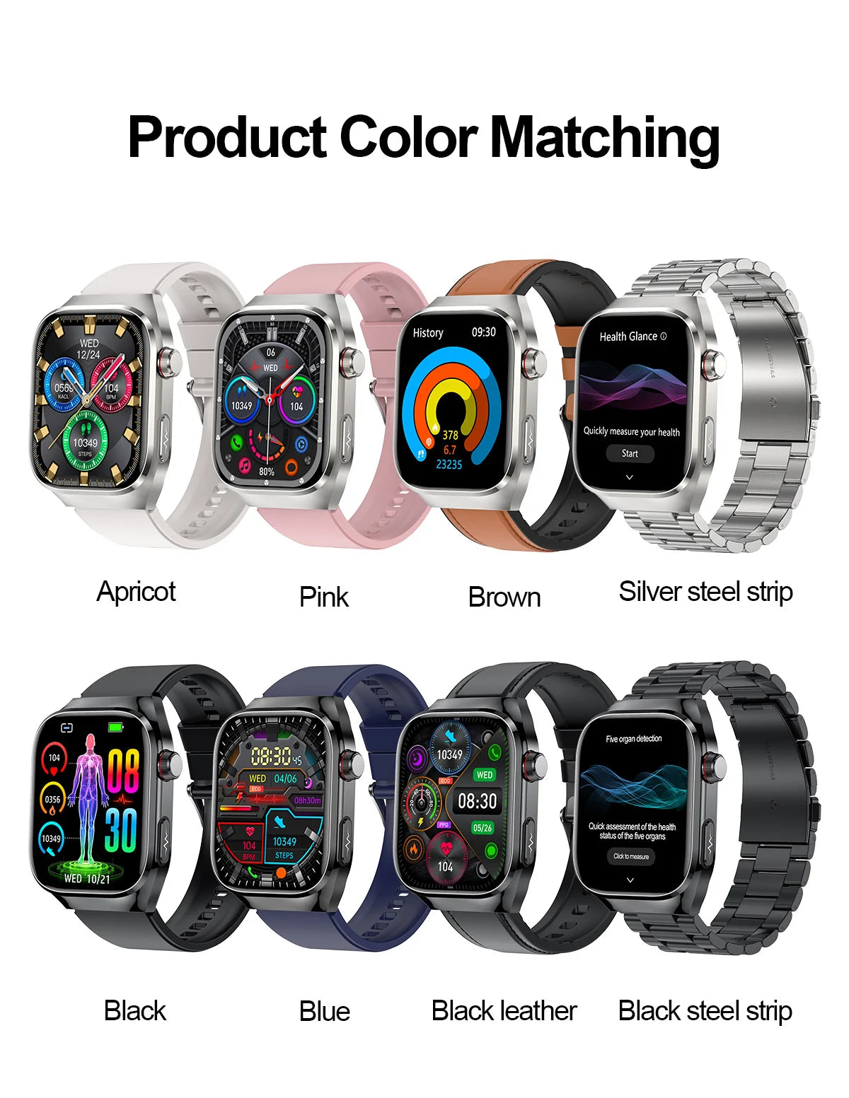 New Micro Physical Examination Five Organ Health Smartwatch Blood Pressure Uric Acid Body Fat Watches Bluetooth Call Smart Watch