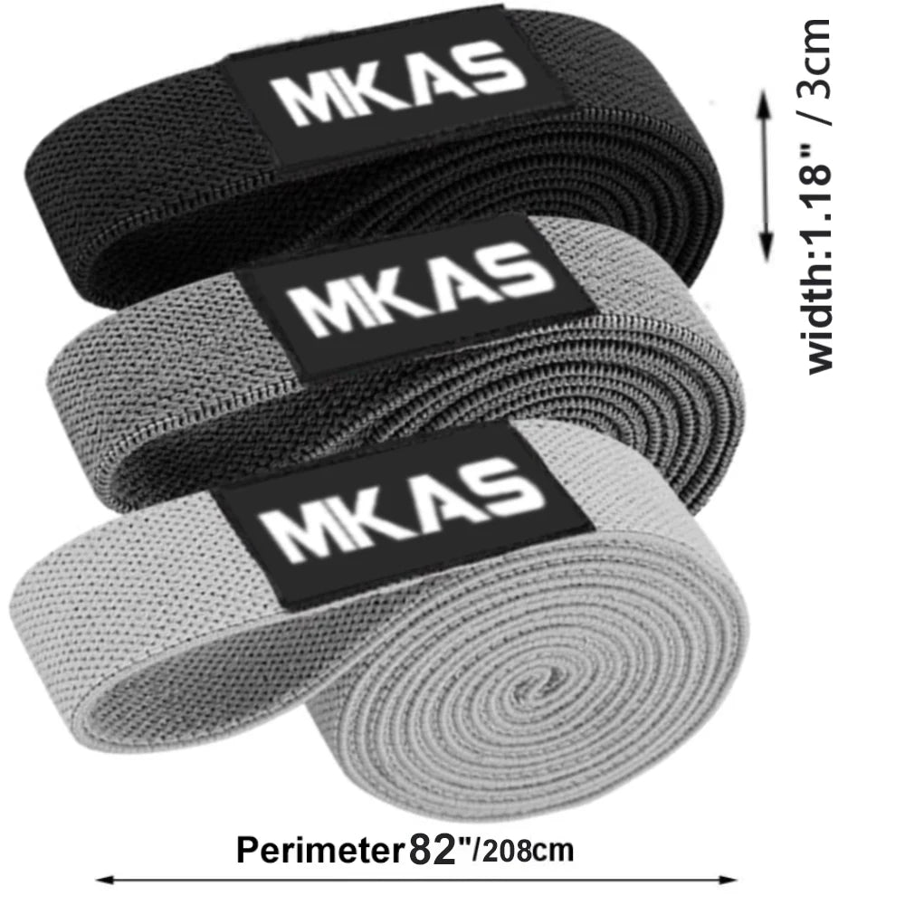 MKAS Long Resistance Loop Band Set Unisex Fitness Yoga Elastic Bands Hip Circle Thigh Squat Band Workout Gym Equipment for Home