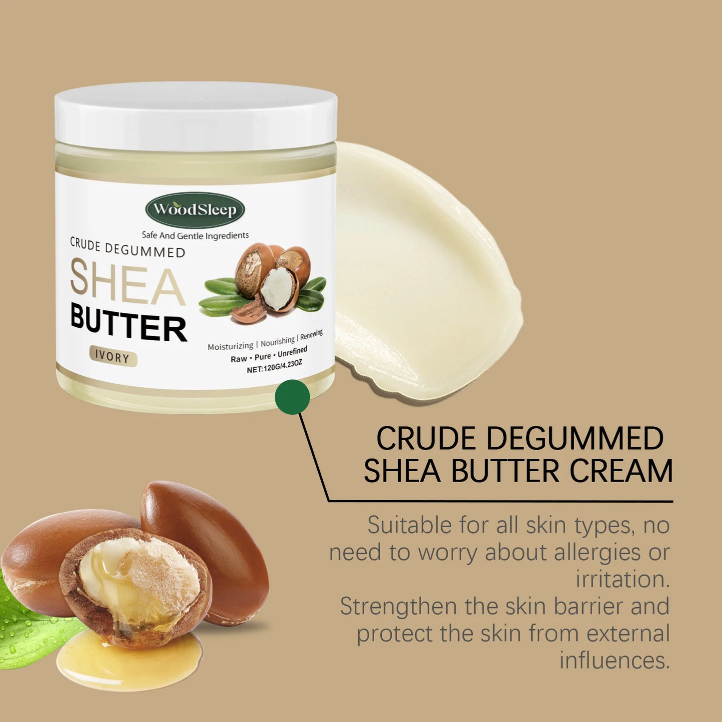Shea Butter Moisturizer Body Cream Soothe Dry Skin Deep Hydration Fade Fine Lines Increase Elasticity Repair Barrier Body Lotion