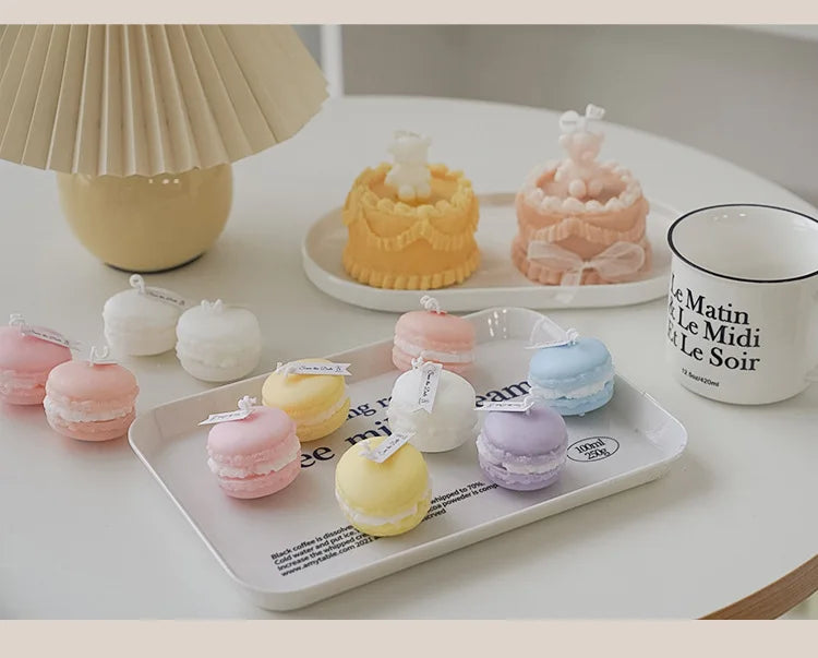 Macaron Aromatherapy Candle Photo Prop Diy Birthday Gift Fragrance Candle Perfume Scent Creative Gift Christmas Gift