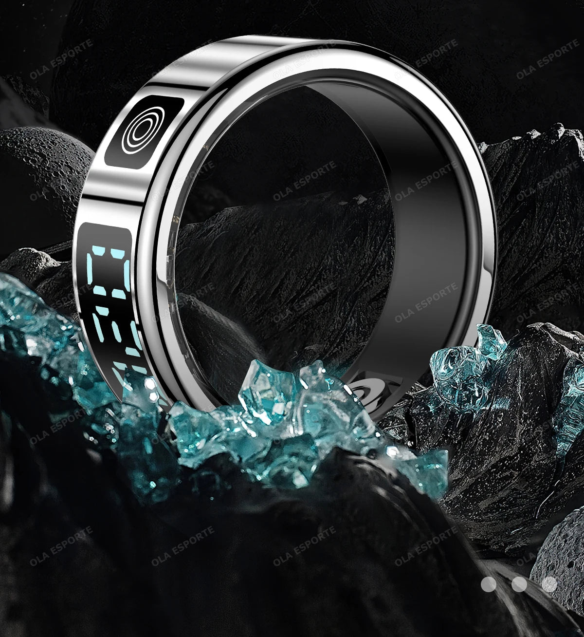 LED Display Screen Smart Ring Waterproof Health Monitoring Heart Rate&Blood Oxygen&Sleep Monitoring Remote Care Men Women Gifts