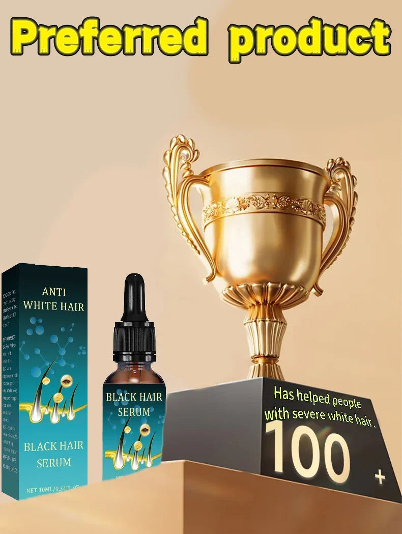 Gray-to-Black Hair Oil Restores Hair's Natural Black Pigment Nourishes Hair Follicles Reduce Breakage Soothes Scalp Adds Shine