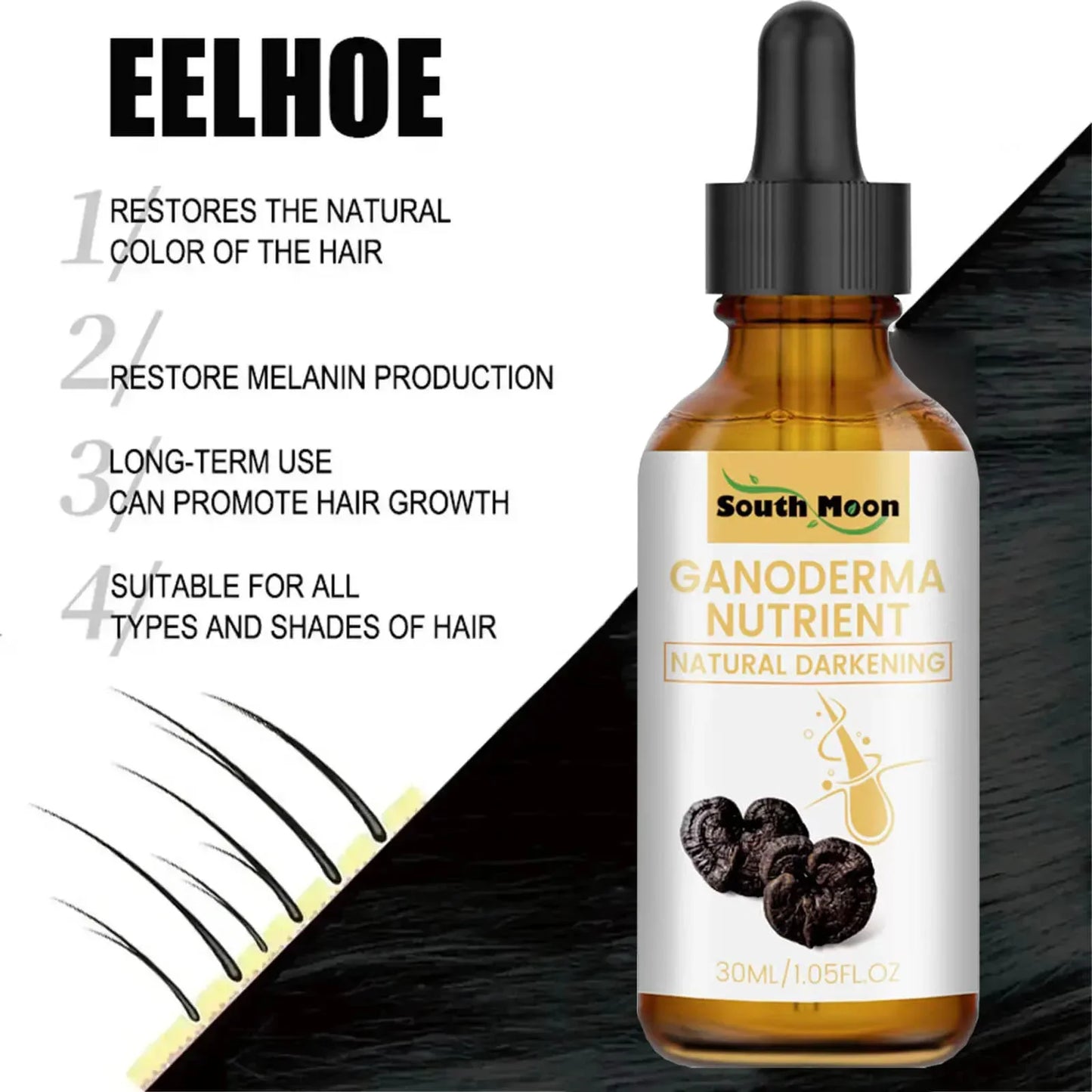 White hair killer, remove gray hair and restore natural hair color in 7 days