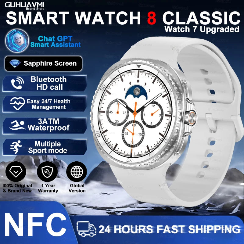 NEW Health monitoring Smart Watch 46mm1.43inch AMOLED Screen IP68 Waterproof Heart Rate Monitor blood pressure Sport SmartWatch