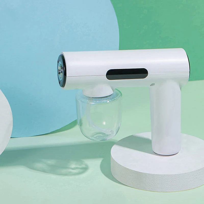 Portable Handheld Electric Humidification Spray Gun Household Travel Supplies Atomised Blue Light Rechargeable Disinfection Gun